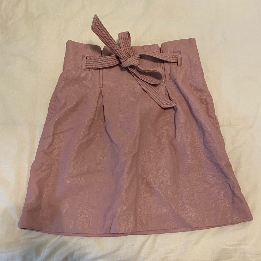 Free People pink leather skirt, size 0